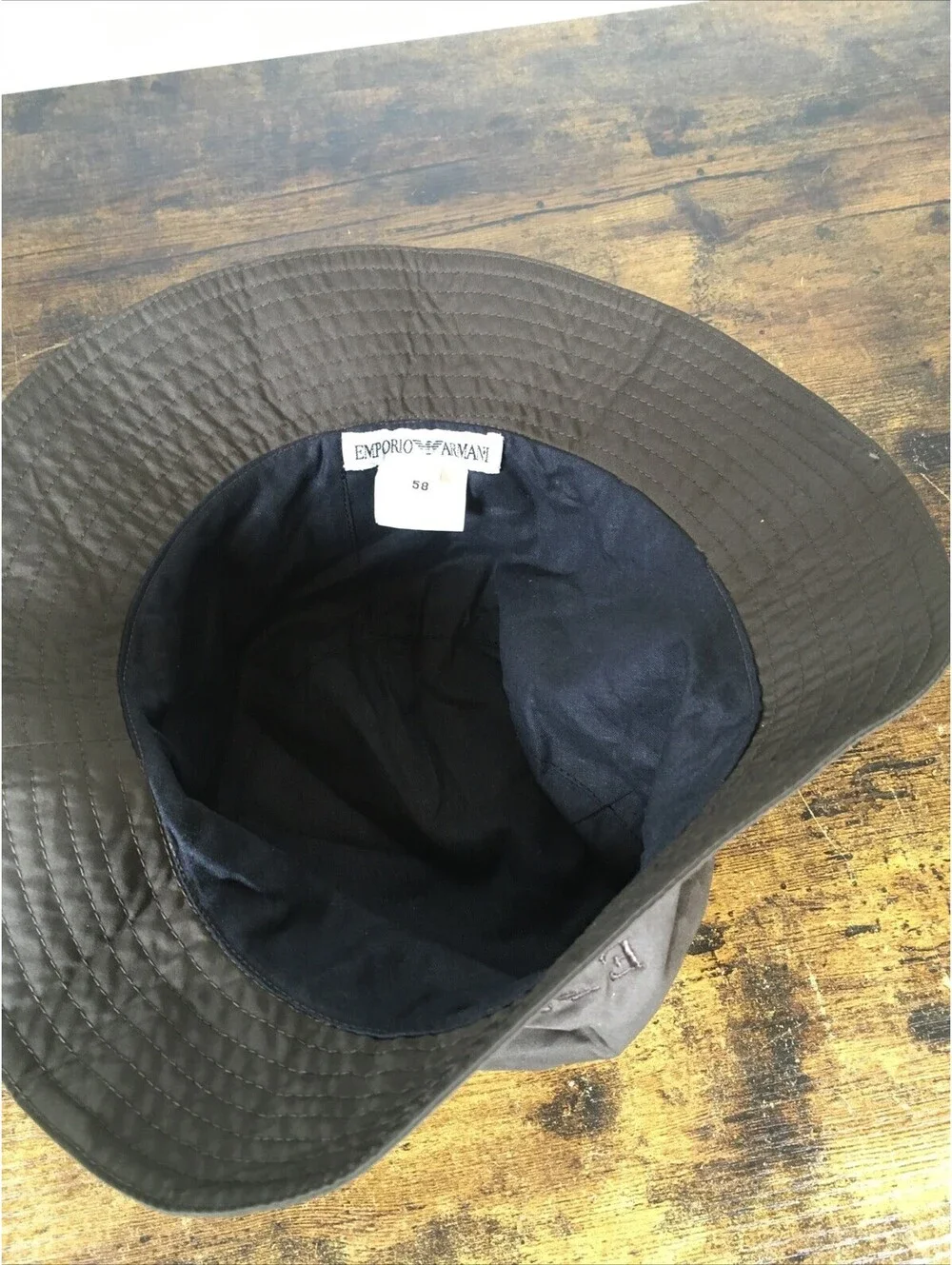 Emporio Armani Bucket Hat Brown Made In Italy Size 58 Vintage- RARE